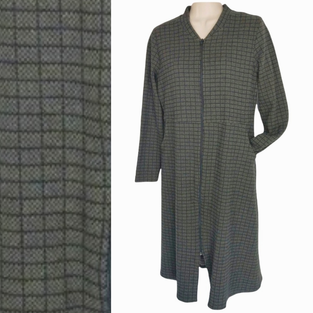 ZENANE Plaid Zip Up Duster Cardigan Sz 42